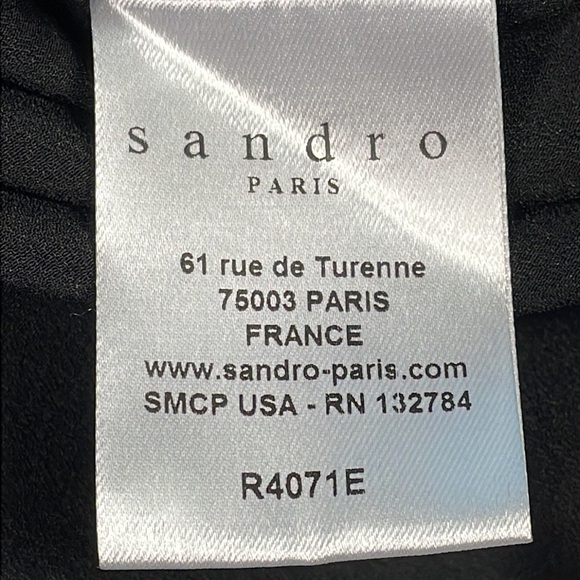 NWT Sandro Raviv Wrap Effect Crepe Dress LBD Sleeveless Cross Front Black Sz M - Picture 15 of 16